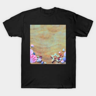 Summer Sand & Shells Expressionist Painting T-Shirt